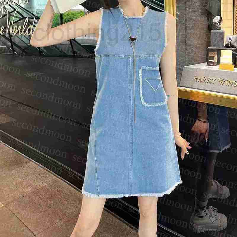 

Skirts&Skorts Designer Women Sleeveless Denim Dress Summer Breathable es Letter Embroidery Casual Style for Woman IAUK, Blue