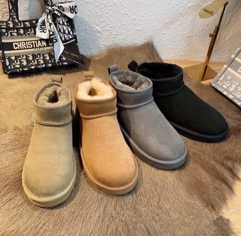 

2022Hot Australia Australian Classic Warm Boots Womens Mini Half Snow Boots USA GS 585401 Winter Full fur Fluffy furry Satin Ankle Bootss Booties US4-13 UGGity, Antelope/brown