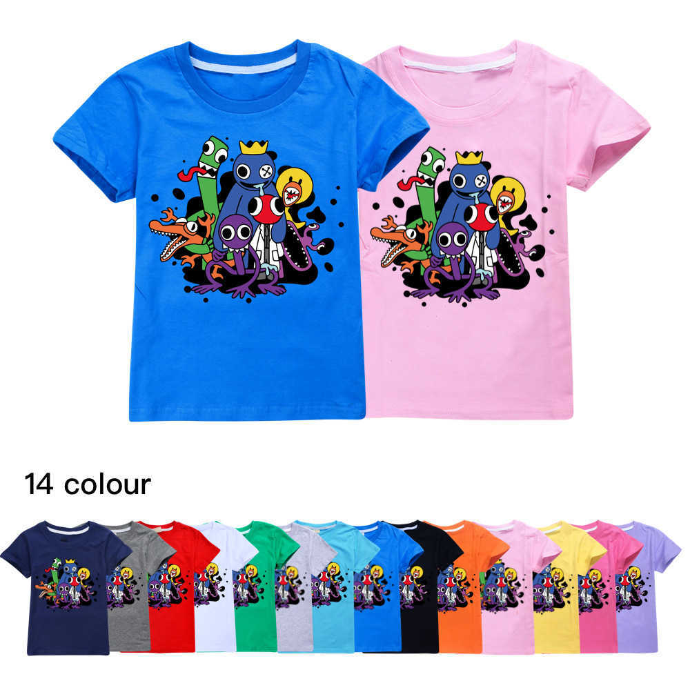 

T-shirts New Game hot rainbow friends Kids Clothes Summer Baby Boys Cotton T shirt Toddler Girls Short Sleeve Tops 2~14Y J230216, T2004-1
