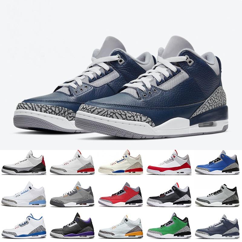 

Basketball Shoes Jumpman 3s Pine Green Racer Blue Cool Grey Georgetown Medium Royal Cement Throw Line Red 3 Black Court Purple Trainers Outdoor Sports Sneakers, 18m