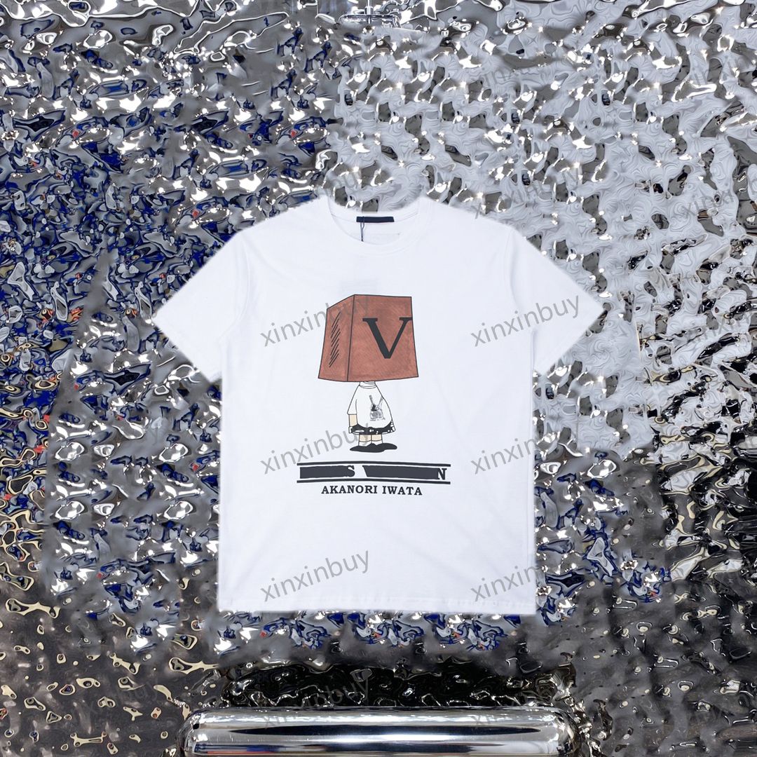 

xinxinbuy Men designer Tee t shirt 23ss Paris los angeles finger print short sleeve cotton women white black Beige S-XL, 01