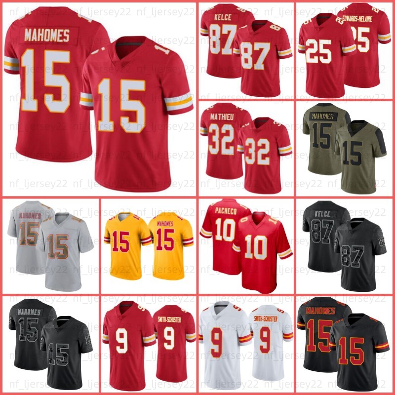 

JuJu Smith-Schuster Patrick Mahomes Football Jersey Isiah Pacheco Chris Jones Nick Bolton Travis Kelce Edwards-Helaire Kadarius Toney, Men jersey