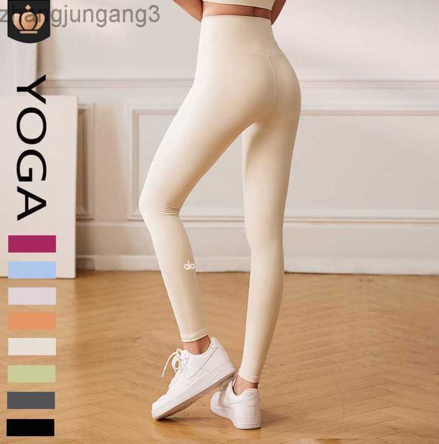 

Leggings Alos Yoga Pants High Waist Nude Lycra Running Tights with Hip Lifting and Belly Tightening 23GG, Purple