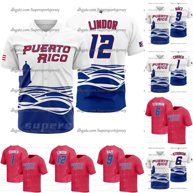 

Team Puerto Rico 2023 WBC wbc Baseball Jerseys World Baseball Classic Jose Berrios Edwin Diaz Lugo Marcus Stroman Javier Baez carlos Correa Francisco Lindor ety, White