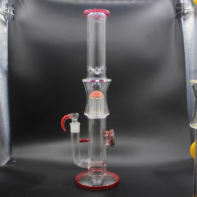 

New style 18 inches heavy glass bong with a hook bowl fast delivery 10 arms tree perc honeycomb color glass wat256w