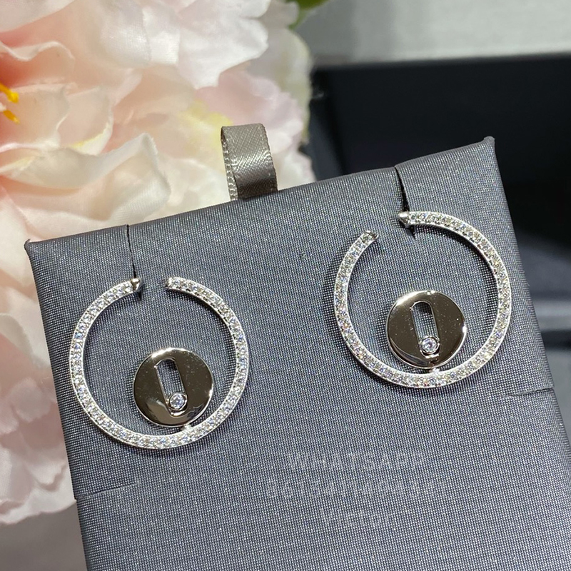 

MESKA LUCKY MOVE designer Earrings earring back for woman diamond Gold plated 18K classic style Will not fade anniversary gift 011