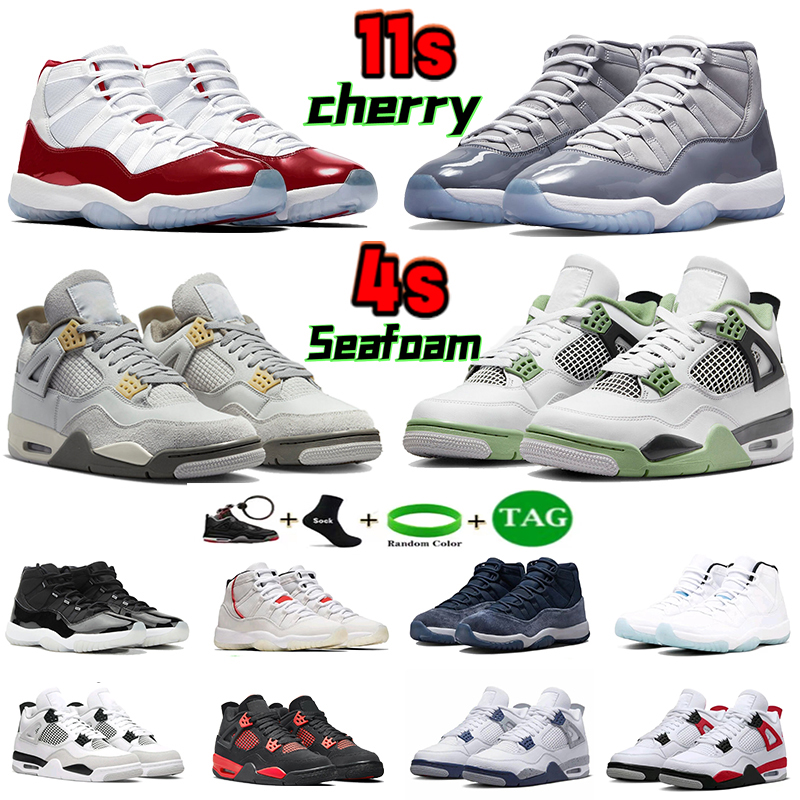 

Jumpman 4 11 Mens Basketball Shoes 4s Seafoam Military Black Red Cement Thunder University Blue 11s Cherry Cool Grey Low 72-10 Sport Retro Men women Designer Sneakers, 45 royal blue