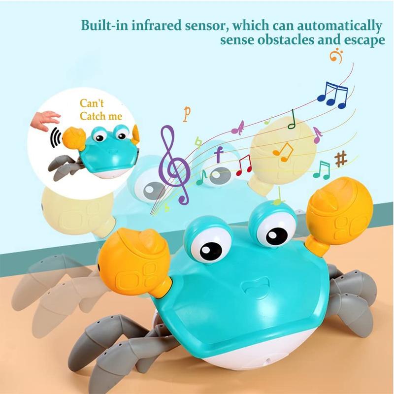 

Night Lights Crawling Crab Baby Toy with Music and LED Light Up for Kids Toddler Interactive Learning Development Toy Christmas Gift