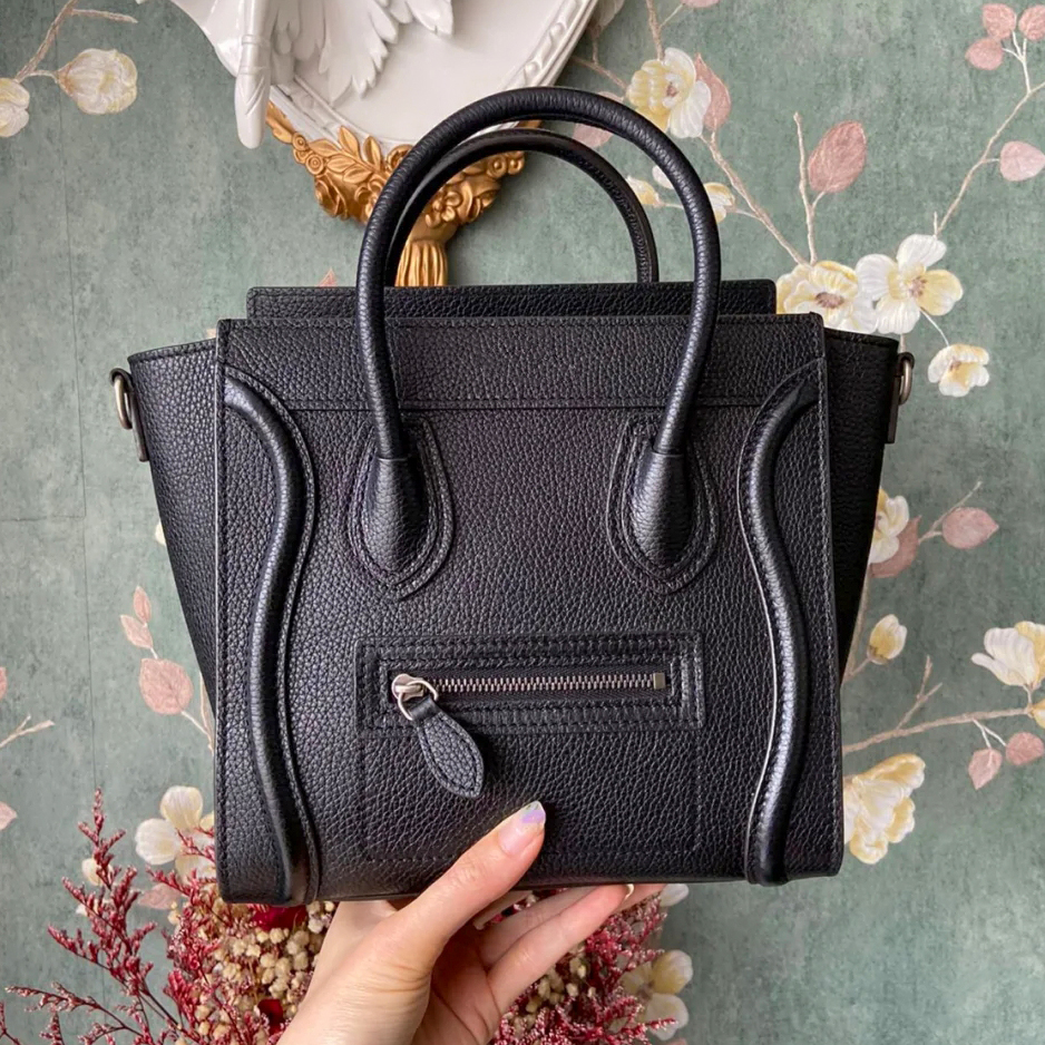 

Top handle LUGGAGE TRIOMPHE tote Clutch bags Designer Luxurys womens mens purses handbag smiley satchel shoulder strap wholesale Genuine leather crossbody Bags, Black