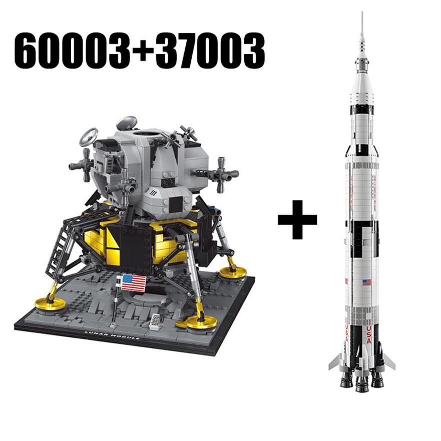 

In Stock Apollo Saturn V Space Launch 60003 Block 11 Moon Space Rocket Lunar Lander Model Building Blocks Toy303j