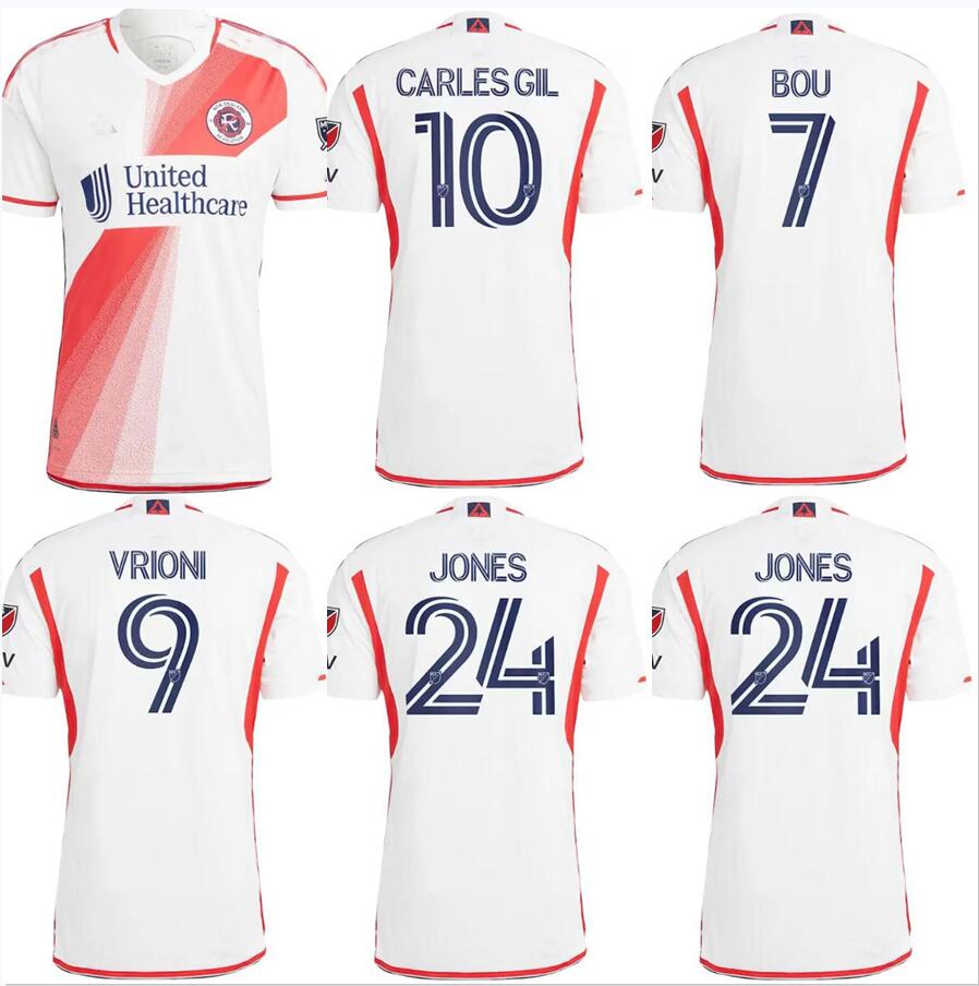 

NEW VRIONI ENGLAND 2023 REVOLUTION soccer jerseys CARLESGIL JONES BOU home away WHITE football shirts 23 24, 22/23