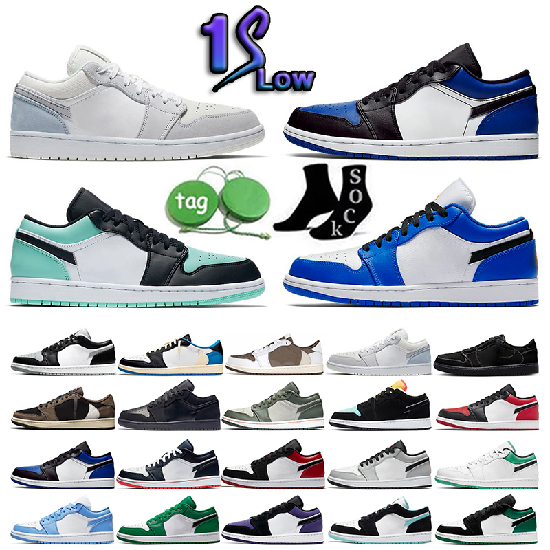 

1 2023 Jumpman Men Women Low basketball shoes OG 1S Triple White Shadow designer University Blue UNC Black Bred Toe Light Smoky Grey mens, 19 36-45