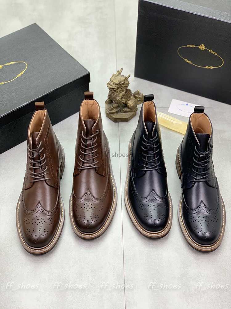 

2023 Boots Men Designer Winter Fashion Martin Boots Luxurys Brown Black Classic Mens Dress Casual Shoes, Black 1