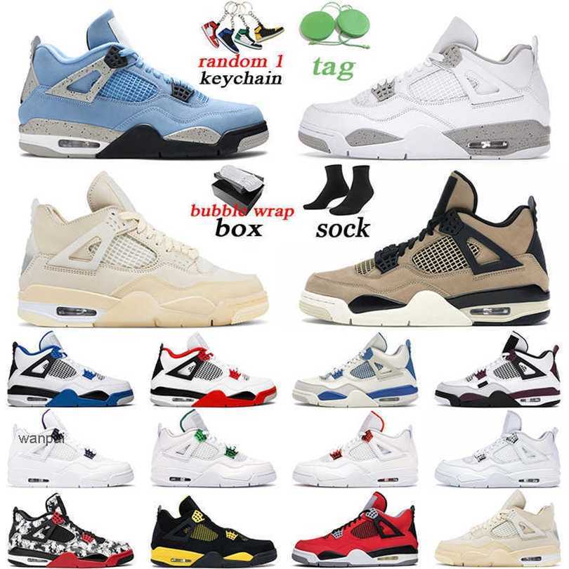 

with original box 4 mushroom men women basketball shoes 4s university blue fire red black cat white oreo mens trainer air jordas JORDON, Guava ice