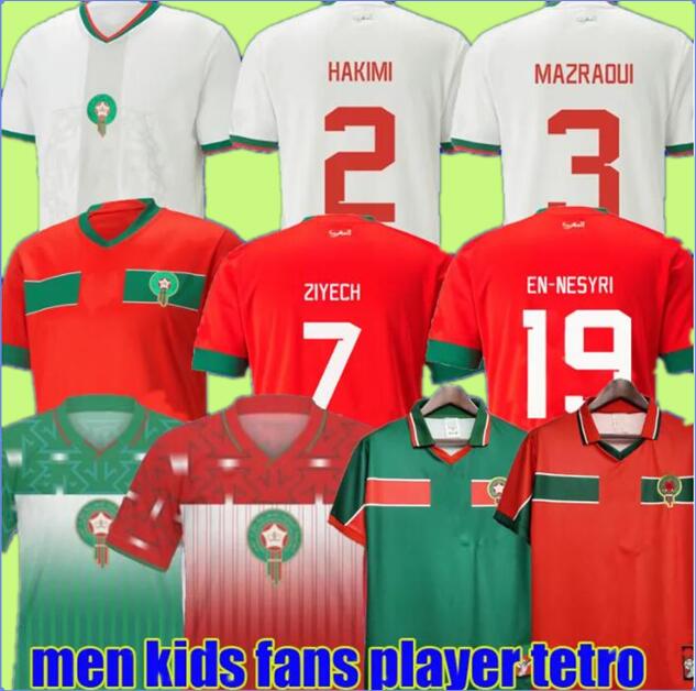 

1994 1995 1998 2022 Moroccan Retro Morocco Soccer Jersey classic HAKIMI ZIYECH EN-NESYRI OUAKILI NEQROUZ BASSIR SAISS Maroc maillot EL HADRIOUI Football shirt men