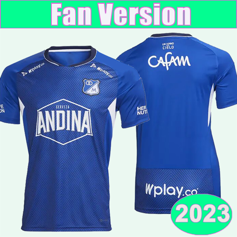 

2023 Millonarios F.C.CASTRO Mens Soccer Jerseys VASQUEZ QUINONES GIRALDO PEREIRA VARGAS Home Football Shirt Short Sleeve Uniforms, Qm10930 2023 home no patch