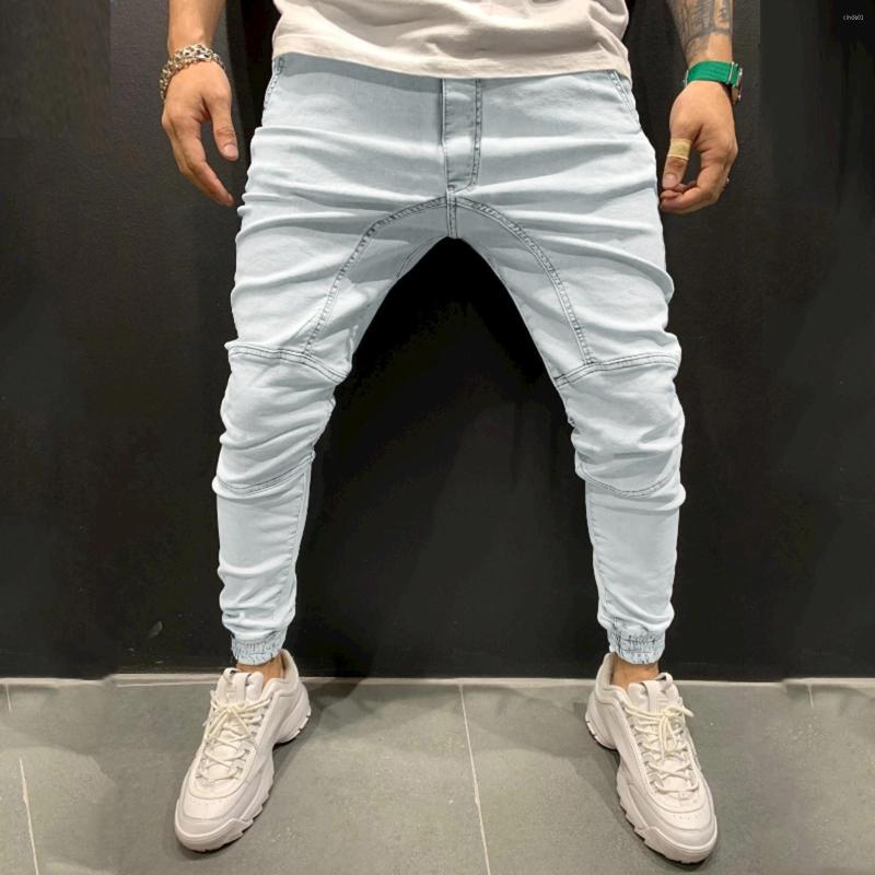 

Men' Jeans Slim Aesthetic Hombre Mens Summer Casual Bodybuilding Pocket Denim Sports Full Length Pants Indie, Black