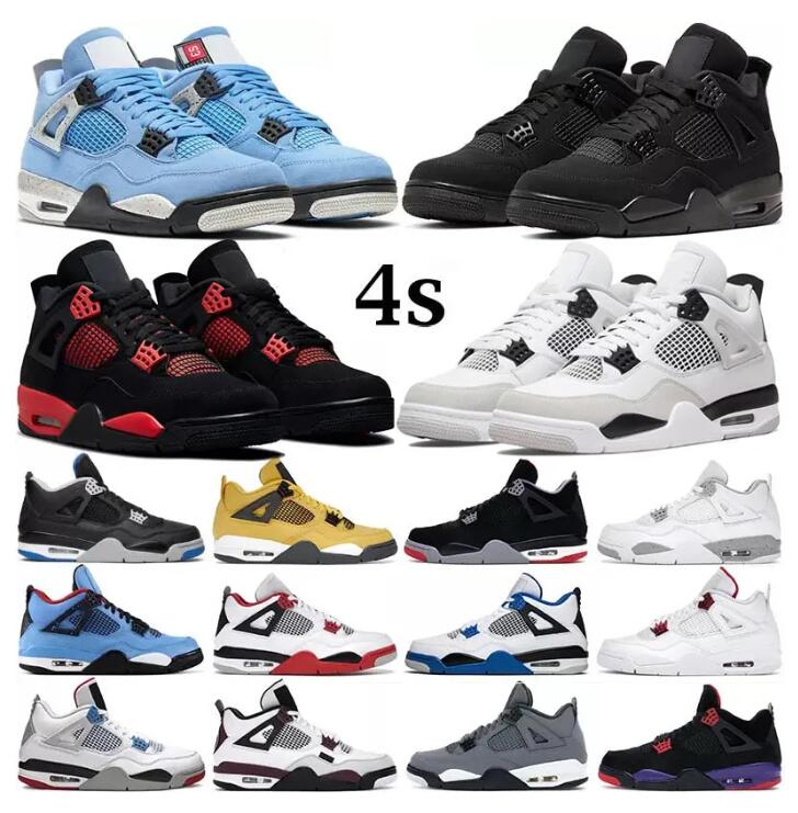 

Jumpman 4 basketball shoes for men women 4s Military Black Cat Sail Red Thunder White Oreo Cactus Jack Blue University Infrared Cool Grey canvas mens sports sneakers