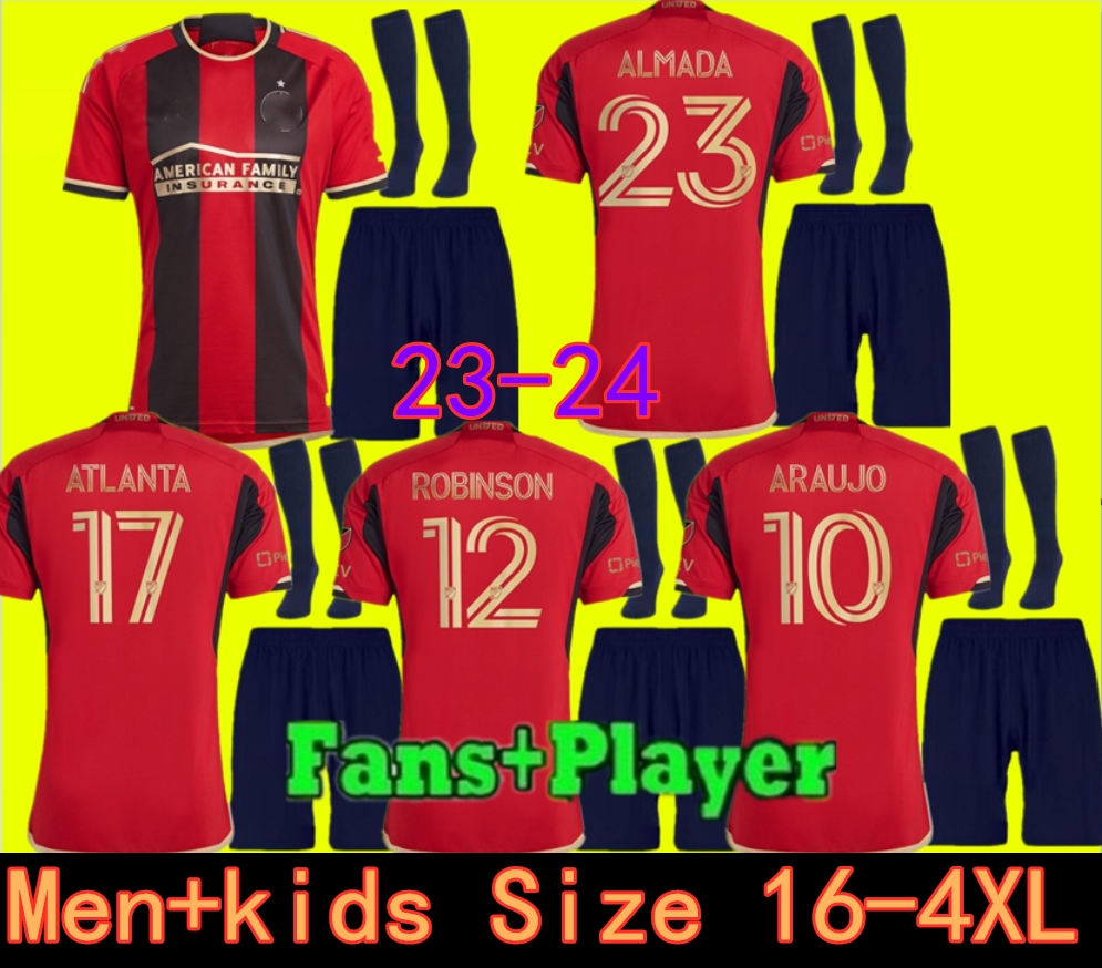 

Adults and kids 2023 2024 Atlanta United Soccer Jersey MARTINEZ MORENO ROSSETTO ALMIRON ROBINSON FC connection football shir, Kit