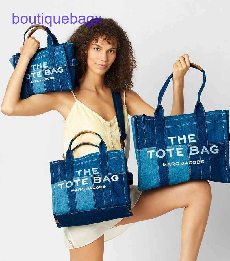 

Designers Bag Marc's Jacob Tote s Famous Luxury Lady Fashion Hourglass Handbags New Mj Denim Canvas Large Capacity Shopping Portable EDNM, Small blue
