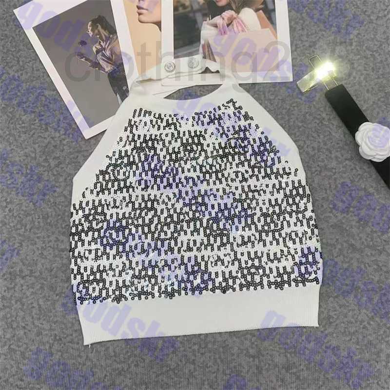 

Women's Tanks & Camis Designer Letter Sequin Tank Top Sexy Halter Vests Textile Trendy Ladies Sweater Party Style Womens Cropped Tops 81QO, Please contact me real pictures