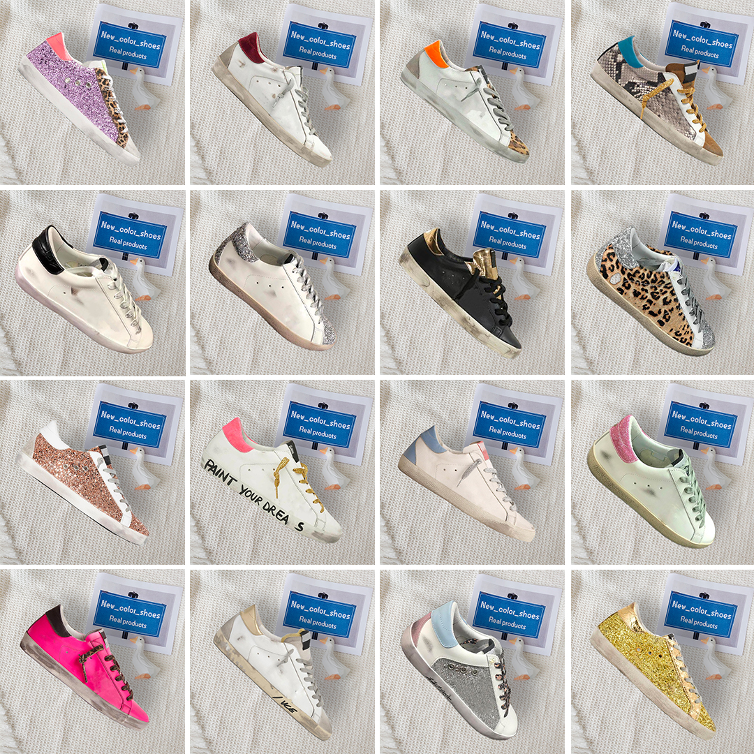 

Quality Designer Italy Brand goldens Shoes Women Casual Shoes Golden Superstar Sneakers Sequin Classic White Do-old Dirty Super star Man 2023 luxury Shoe, 21