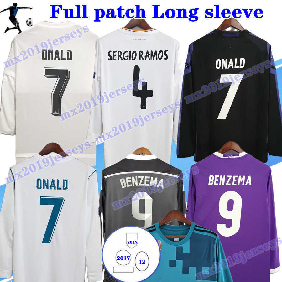 

Long sleeve 2013 2014 2016 2017 2018 Retro soccer jerseys BALE BENZEMA MODRIC Vintage ISCO Maillot SERGIO RAMOS 04 05 06 07 rEAl MAdRidsS football shirts ucl full patch, 14/15 home no patch