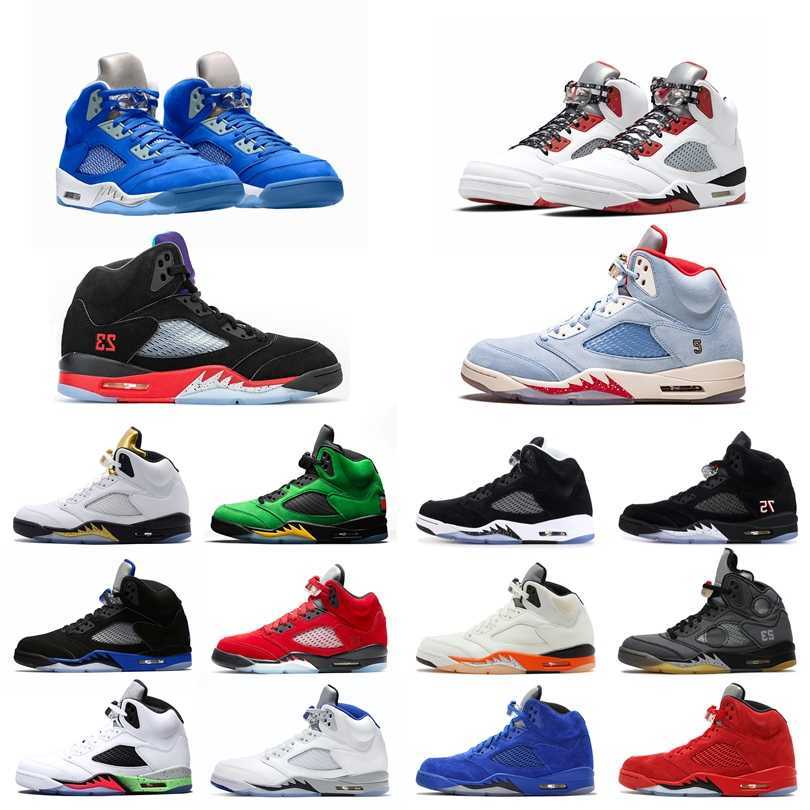

mens 5 5s basketball shoes Jade Horizon Shattered Backboard Bluebird Wings laney-royal oreo Raging Red Hyper Royal Grape sports sneakers trainers, #25 raging-bull