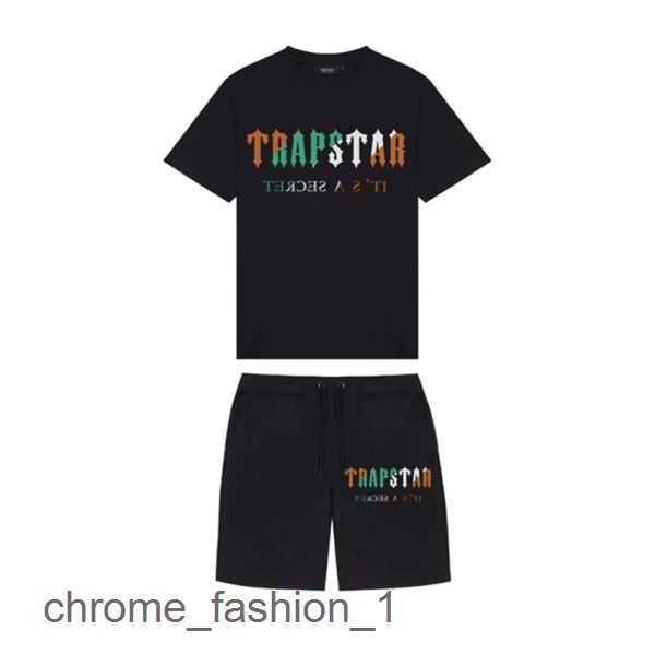 

Summer New Trapstar London Shooter Short-sleeved t Shirt Suit Chenille Decoding Black Ice Flavor 2.0 Men's Round Neck T-shirt Shorts 4 MVBG, T-shirt + shorts 20
