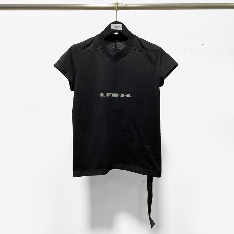 

Brand 2023 Rick Women T-shirts New Loose Letter Printed Cotton tee Women' T-shirt Slim Women' Casual Tops, Black