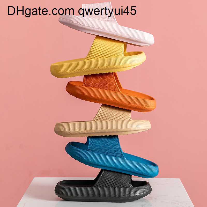 

qwertyui45 Slippers Slippers Women Cloud Slippers Summer Beach Eva Soft Sole Slide Thick Platform Sandals Leisure Ladies Indoor Bathroom Anti-slip Shoes 021723H, Blue