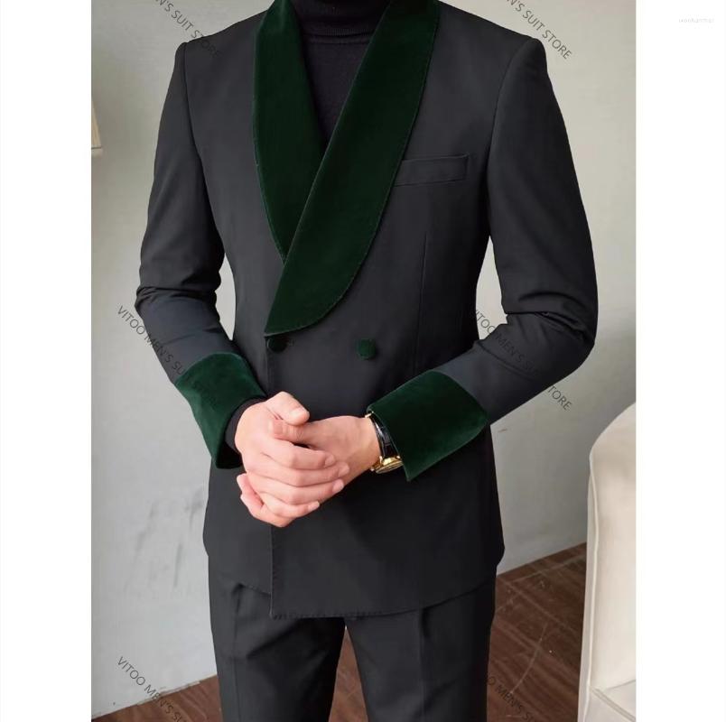 

Men's Suits Temperament Gentleman Velvet Men's Suit Tailor-Made Fashion Jackets Pants Blazer Latest Coat Design Formal Business Winter, Picture shown