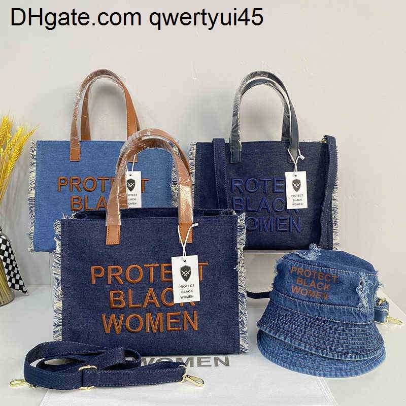 

qwertyui45 2023 New Totes Women Handbag For Woman Trend Denim Shoulder Bag Letter Embroidery Ladies Crossbody Purse Travel Shopping Tote 021723H, Dark blue a