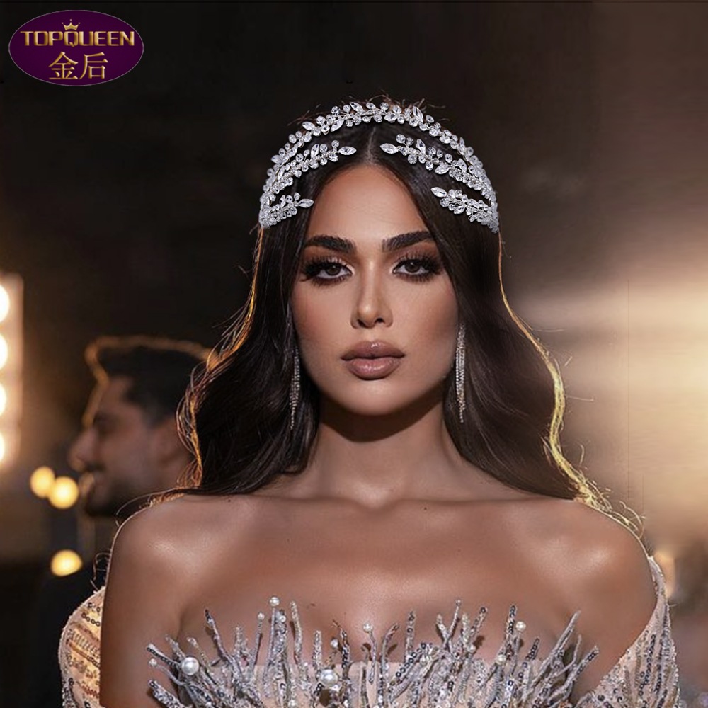 

Diamond Tiara Double Pressing Hair Hoop Baroque Crystal Bridal Headwear Crown Rhinestone with Wedding Jewelry Diamond Bridesmaids Crowns Headpieces HP496