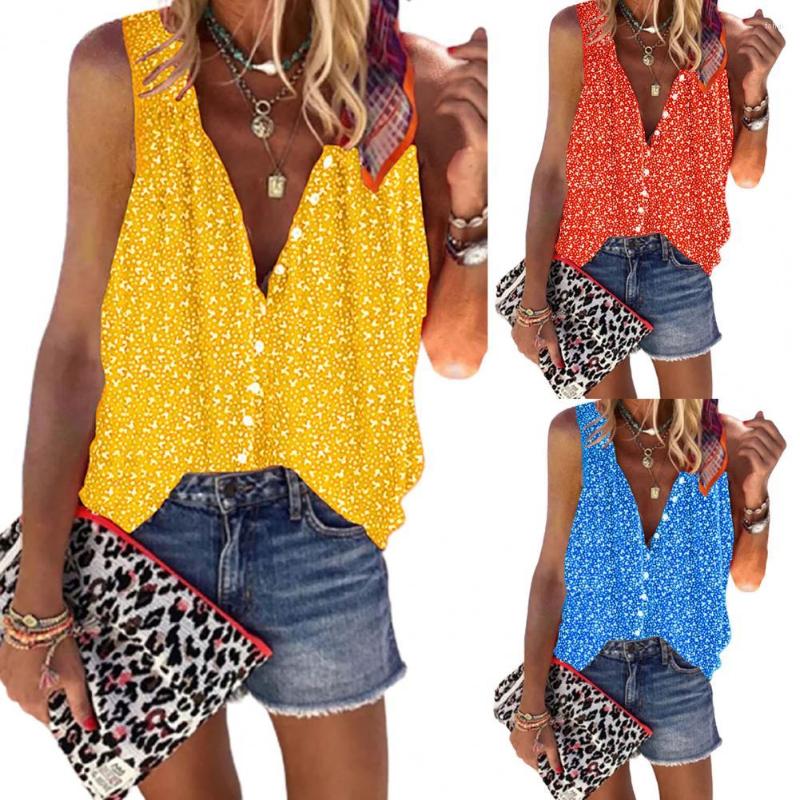 

Women's Blouses Stylish Sleeveless V Neck Top Loose Shirt Casual, Wine red
