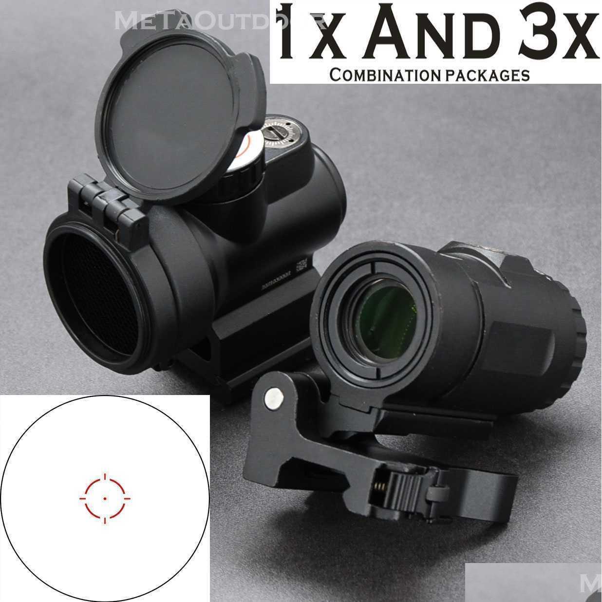 

Scopes Tactical Reflex 1X25 Red Dot Sight With 3X Magnifier Rilfe Optics Scope 20Mm Quick Release Side Weaver Picatinny Mount Hu Dvs, As show