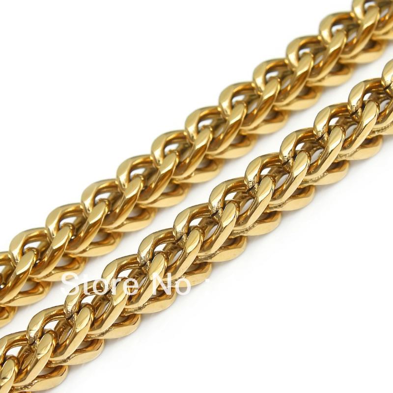 

Chains 10pcs Top Quality Gold Stainless Steel 6mm 60m Chain Necklace For Men's XMAS Jewelry Free ShipChains
