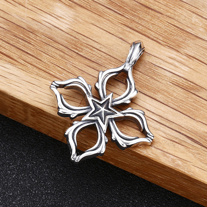 

Five Pointed Star Pendant Necklaces 925 Sterling Silver Ball chain Vintage Gothic Punk Hip-hop fashion Timeless Jewelry Accessories Gifts For Men 50 55 60 65 cm