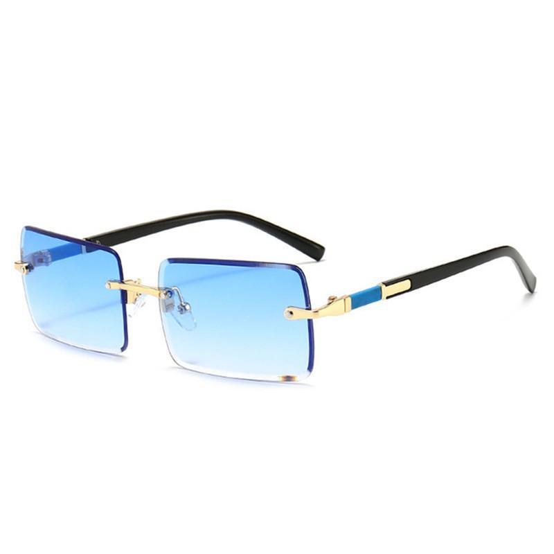 

Sunglasses Rectangle Men Rimless Sun Glasses Women UV400 Driving Gradient Shades Fashion Eyewear