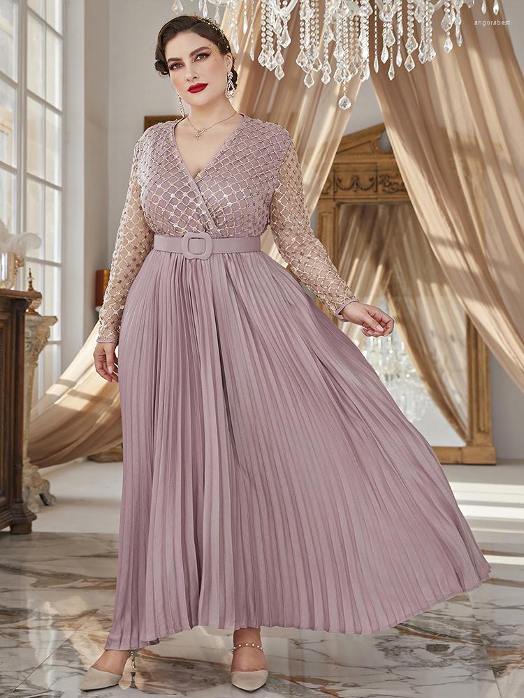 

Plus Size Dresses TOLEEN Women Maxi 2023 Luxury Designer Chic Elegant Long Sleeve Turkish African Evening Party Wedding Clothing, Blue