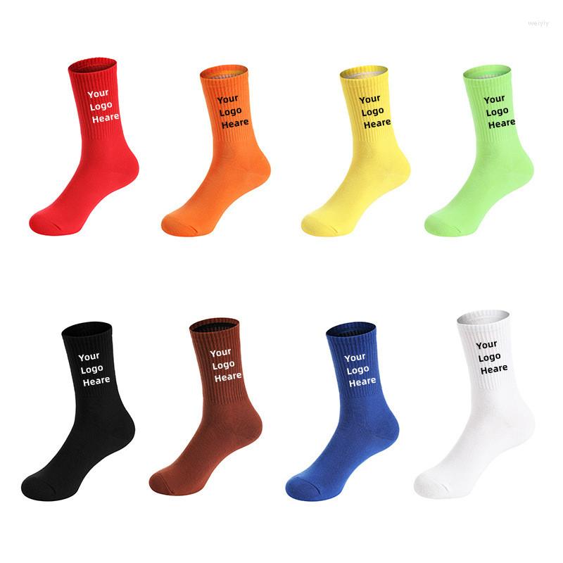

Men's Socks Custom Made Logo Own Designer Luxury Cotton Sports Women Knitted Colored Funny Crew Embroidery Men Sock, Customize design