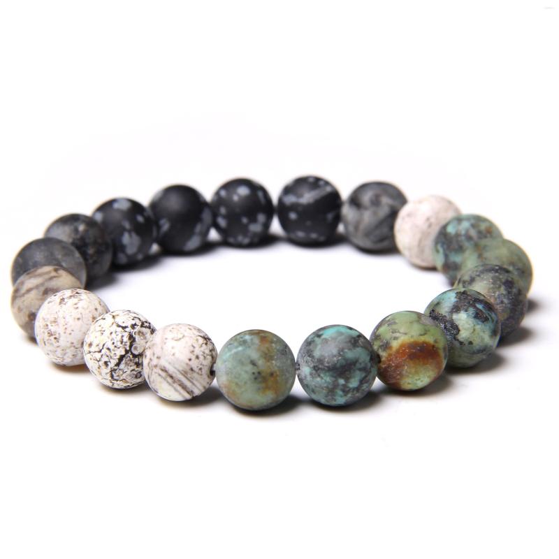 

Strand 10mm Natural Stone Beads Energy Bracelet Men Handmade Round Beaded Charm Jewelry For Women Bangle Gifts