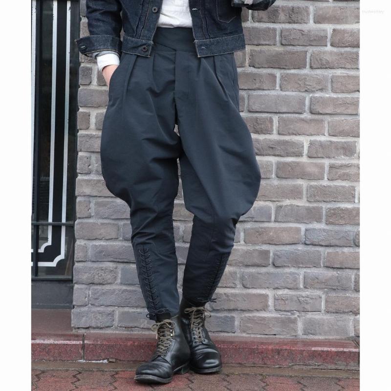 

Men's Pants YUSONG Retro Casual Cotton Breeches Twill Brushed Military Style 9 Points Pencil For Men And Women With The Same, Black