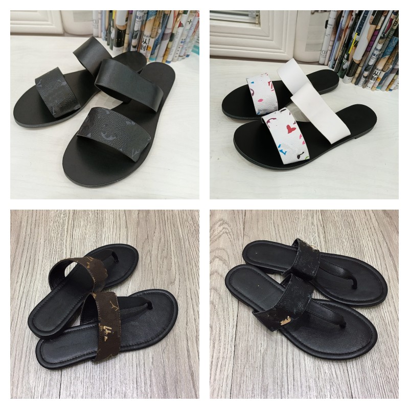 

Womens Summer sandal old flower letter flat mule Designer monograms thong sandals Slippers Rubber Slides Embossed Slide slipper Beach Flat Flip Flops plus size 42, Do not choose;other color;contact me