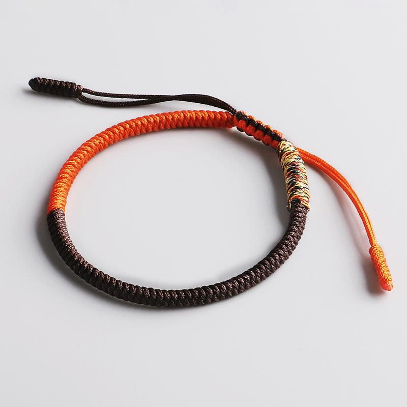 

Charm Bracelets Brown & Mutil Golden Tibetan Buddhist Handbraided Knots Lucky Rope Bracelet Monks Blessed One Heart To The Buddha - Dhar