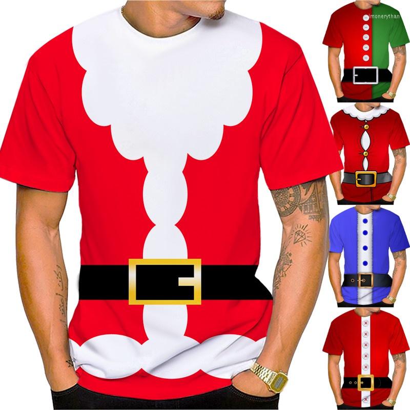 

Men's T Shirts Men's T-Shirt 3D Santa Claus Print Casual Fashion Cool Short Sleeve Merry Christmas Funny Unisex Top XXS-6XL, Black