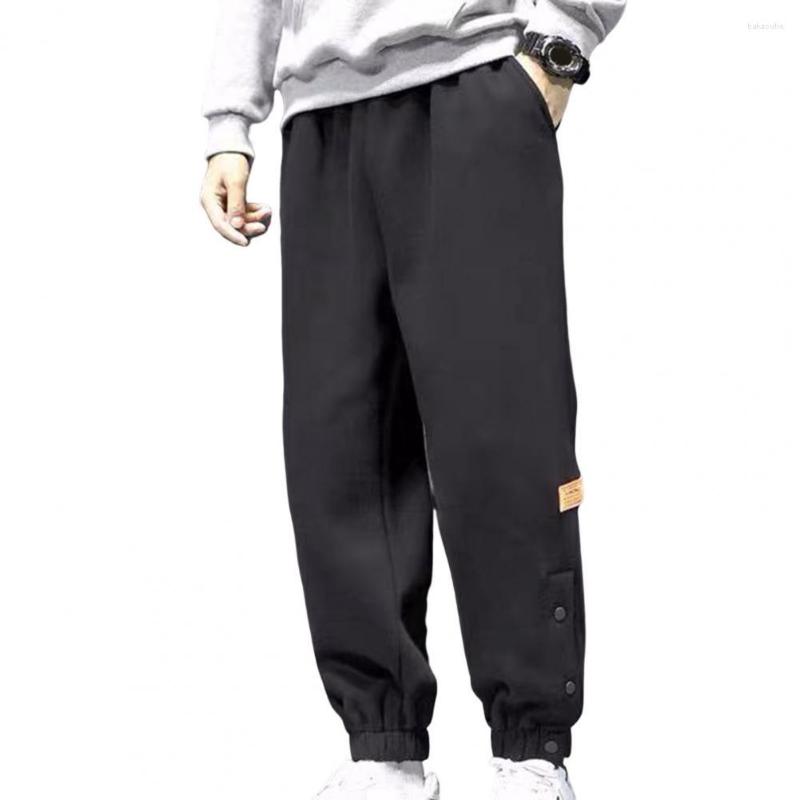 

Men's Pants Casual Men Male Harem Solid Color Snap Split Ankle Tied Pockets, Grey