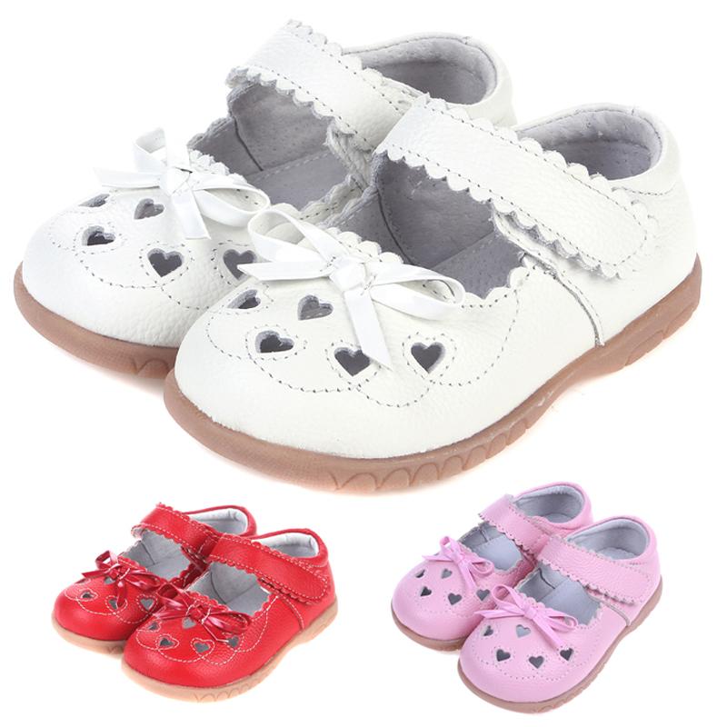 

First Walkers SandQ Girls Leather Shoes White Mary Jane Heart Cut-outs Butterfly Love Baby Zapatos Christening Wedding Half Sandal Classical