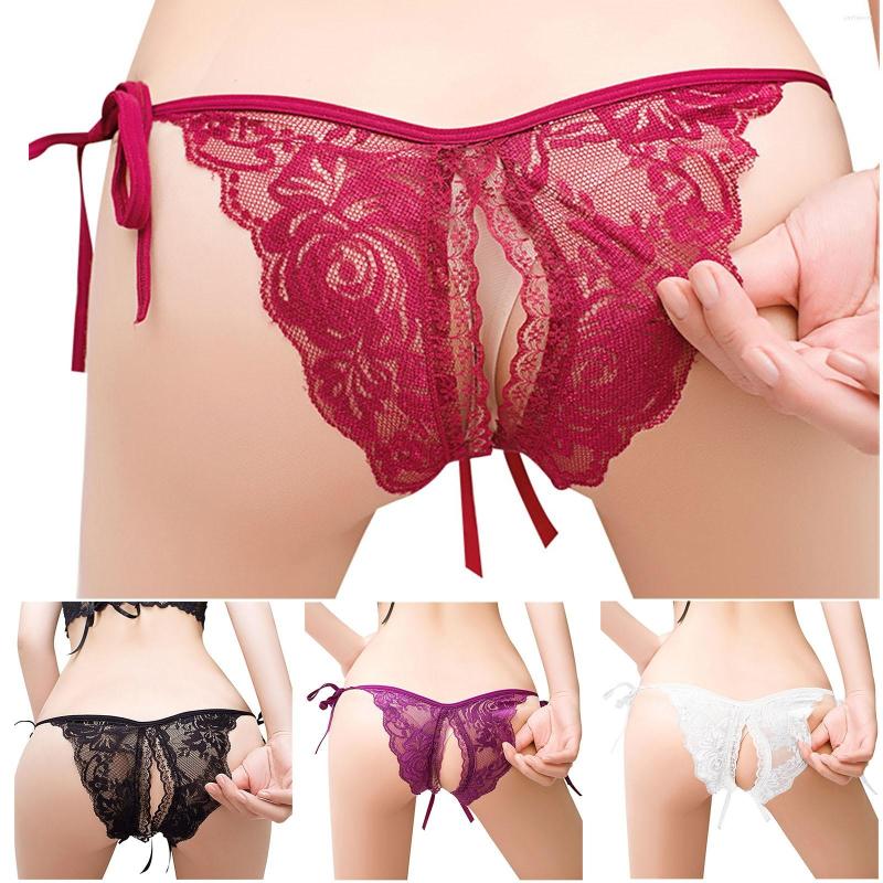 

Women's Panties Lingerie Sexy Transparent Women'S Underwear Crotch Lace Thong Erotic Garter Strap Costume, Black