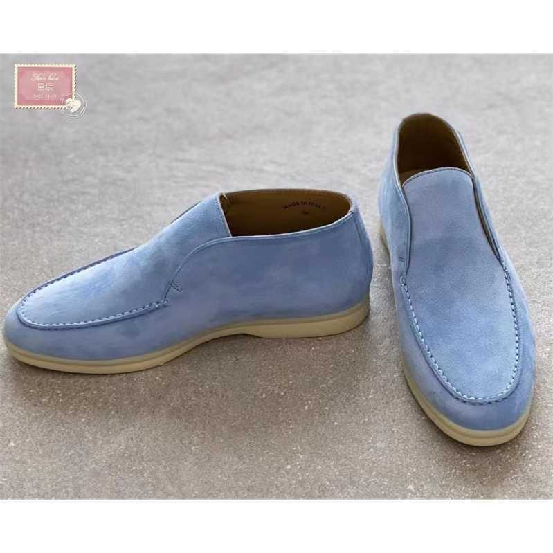 

Italy Original Designer Shoes Rolopiana Spring Autumn High Edition LP Soft Sole Casual Gaobang Leather Women's Versatile Lefu, Black2